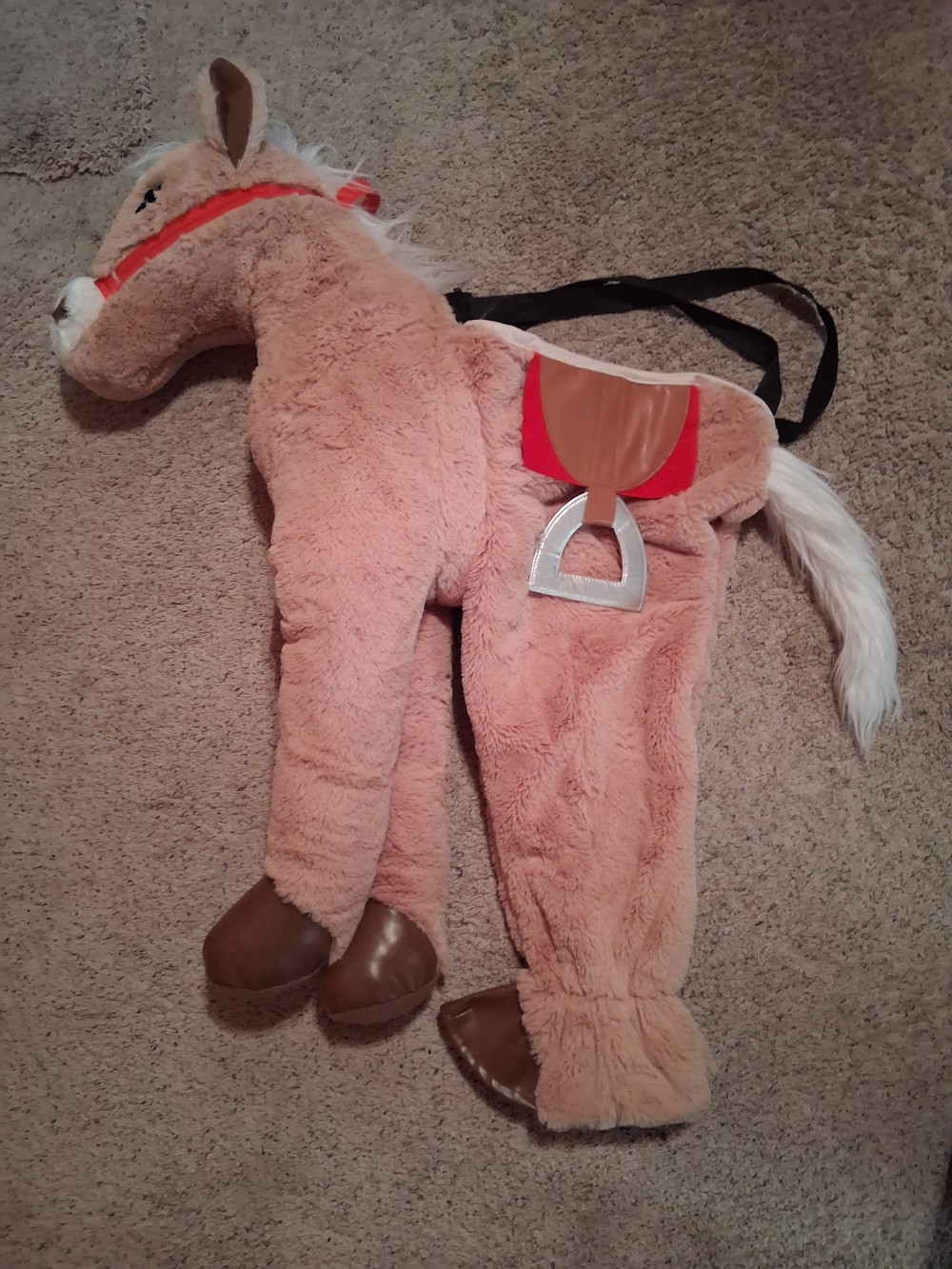 Plush Pony Kids Halloween Costume - Tan with Red Saddle